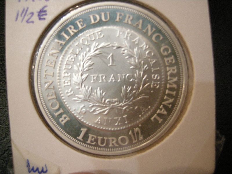 1½ Euro Frankrijk 2003 Proof Bicentaire de franc germinal (afbeelding voor) 1½ Euro Frankrijk 2003 Proof Bicentaire de franc germinal